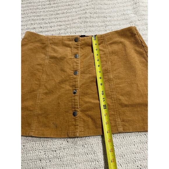 Forever 21 Corduroy Button Up Mini Skirt Womens Plus Size 2X Brown *Tiny Flaw - Picture 3 of 9